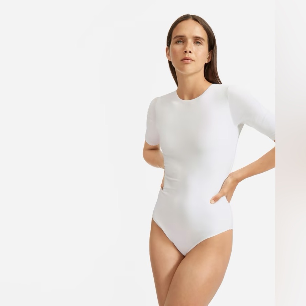 🤍EVERLANE THE CREW NECK SHORT SLEEVE BODYSUIT WHITE S